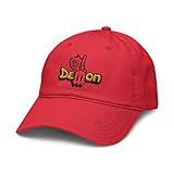 Dodge Retro Demon (White) Adjustable Baseball Hat, Red, One Size