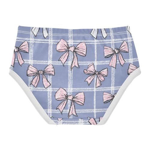 Wusikd Pink Bows Plaid Purple Girls' Underwear Cotton Girls Briefs Soft Toddler Underwear 2T2