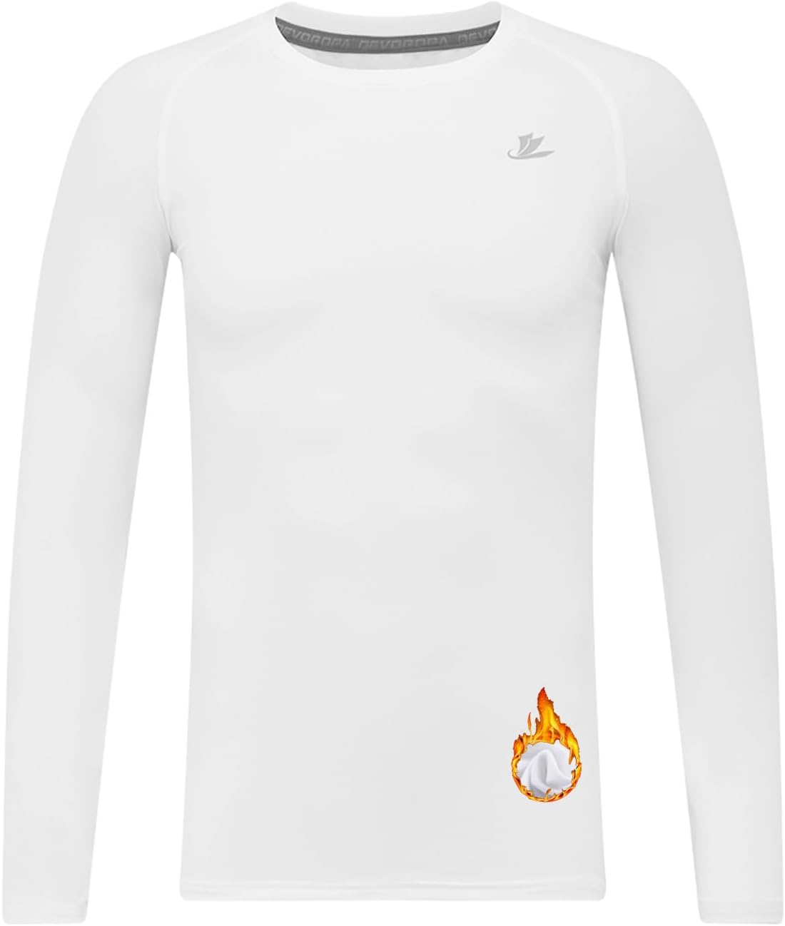 DEVOROPA Youth Boys Compression Thermal Shirt Long Sleeve Kids Fleece Baselayer Soccer Baseball Undershirt Slim/Regular/Husky