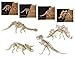 Bada Bing Lot de 4 puzzles 3D en bois naturel pour enfants - Dinosaure - Squelette - Pour bricolage et construction - 45