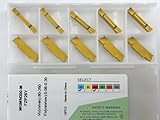 Feyzor MGMN300-M Carbide Grooving Inserts for MGEHR/L and MGIVR/L Grooving Cut-Off Tool Holder, Installed with...