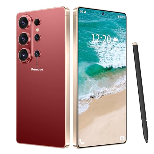 Image of SZV 26 Ultra Unlocked Cell Phone,16+1TB 5G Unlocked Phone, Built in Pen Android 15 Battery 7000mAh 6.99 inch HD Screen Smartphone, Dual SIM /Face ID /Fingerprint Lock /GPS (Wine Red, 16+1TB)