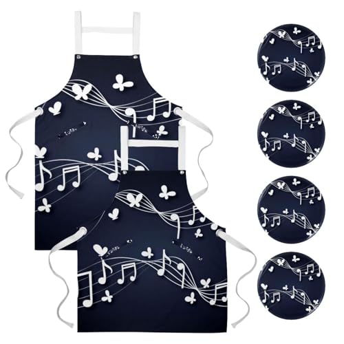 Tablier de cuisine et de serveuse lot de 2 pour nettoyage et bar