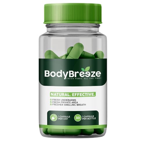 BodyBreeze Internal Deodorant Supplement | Natural Chlorophyll 30 Capsules for Body Odor Control, Gut Health, and Fresh Breath | Vegan, Detox Support & Skin Health | Odor Eliminator for Men & Women