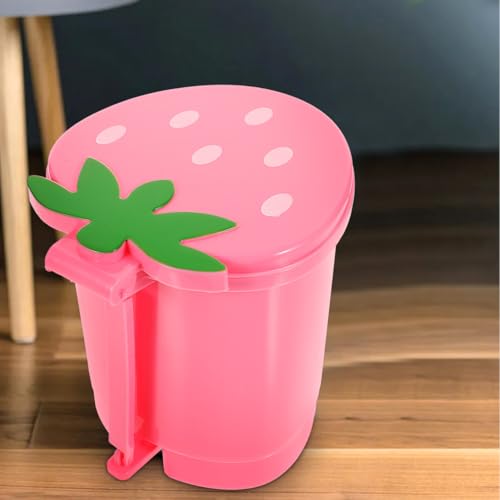 Mini caneca de basura compacta rosa de 6.3 pulgadas miniatura 4