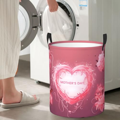 Panier à linge pliable et imperméable avec grand sac à linge rose