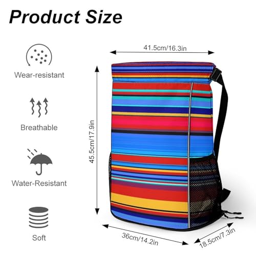 Mexican Serape Drawstring Backpack Sports Gym String Bag Sackpack Water Resistant Pockets for Women Men2