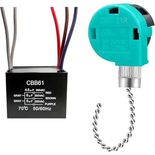 Image of Ceiling Fan Switch Professional Cbb61 Capacitor High Performance Silver Chain|Home & Garden|Lamps, Lighting & Ceiling Fans|Lighting Parts & Accessories