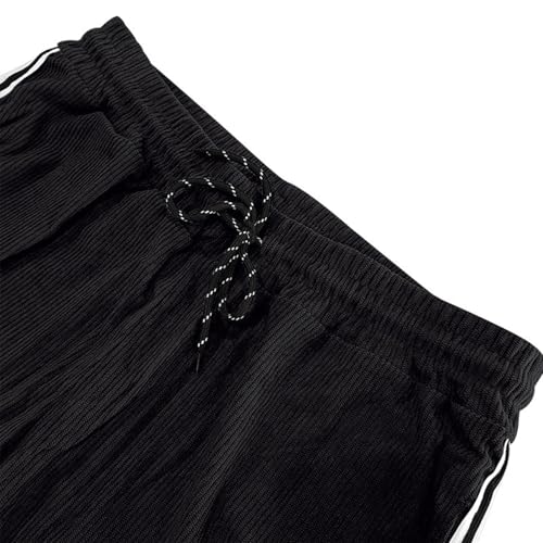 Men's Corduroy Pants Straight Leg Joggers Sweatpants Casual Relaxed Fit Drawstring Elastic Waist Pants with Pockets4