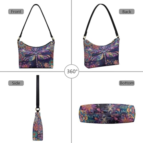 Image of Handbag for Women Leather Underam Shoulder Bag with Zipper Fashion Work Purse Waterproof Travel Wallet