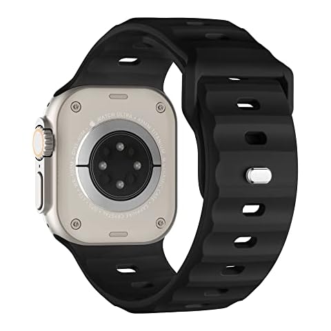 Suitisbest Sport Band for Apple Watch Ultra 2/Apple Watch Ultra Bands 49mm 45mm 44mm 42mm for Men, Soft Breathable Silicone Wristbands Waterproof Strap for iWatch Series Ultra 9 8 7 6 5 4 3 SE Cover
