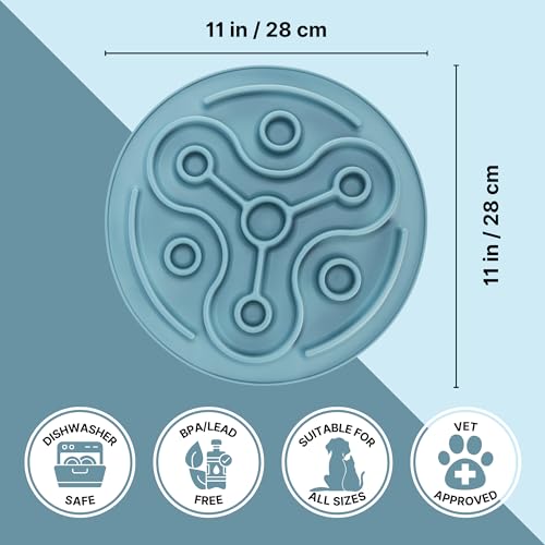 Trixie Slow Feeding Anti Schling Matte, TPE, Ø 28 cm, Blau - 25037