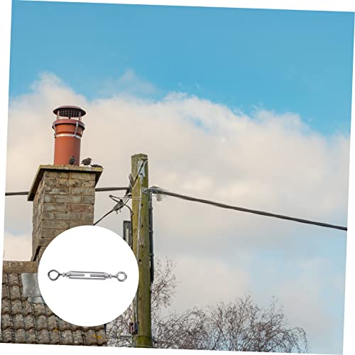 Tensor de cuerda de acero inoxidable para ajuste de tensión de cables con tuercas de bloqueo abiertas, apto para alambre de jardín y portones de bisagra miniatura 3