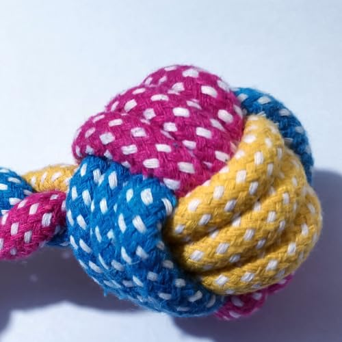 Hesuilong Dog Teething & Cat Toys, Rope & Rabbit Chew Toys - Safe Braided Design, Healthy Gift (Dumbbell) - Image 3