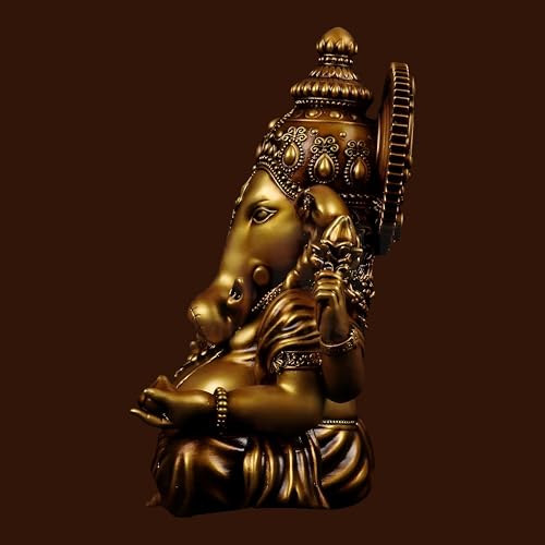 Image of 3.5 Inch Ganesha Idol Vinayaka Car Dashboard Idol Ganesha Murti Ganpati Idol for Home Decor Lord Ganesh Statue Gift for Office Desk Puja Room Figurine Decoration (Copper)