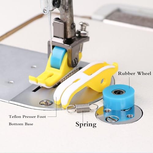 2PCS Roller Presser Foot plástico resistente para máquina de coser miniatura 2