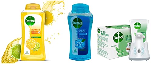 Image of Dettol Handwash No-Touch Automatic Soap Dispenser Device - 250ml & Body Wash and Shower Gel- 250ml & Body Wash and Shower Gel for Women and Men, Cool - 250ml
