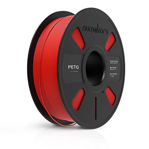 Image of Numakers PETG-HS 1.75mm 1kg 3D Printer Filament Clear Light Blue High-Speed Printing Strong & Tough Odorless Moisture Proof Low Warping Precise 3D Printing Fits Most FDM Printers (Nuclear Red)