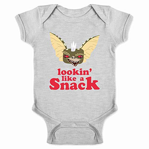 Lookin Like a Snack Funny Retro 80s Monster Infant Bodysuit Grey 6M
