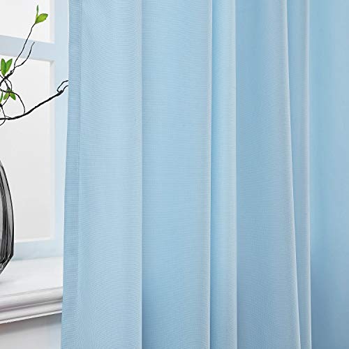 Macochico Blue Room Divider Curtains Privacy Cubicle Curtains with Flat Hook Hanging for SPA Lab Curtain Room Divider,15ft Wide x 8ft Tall(1 Panel)