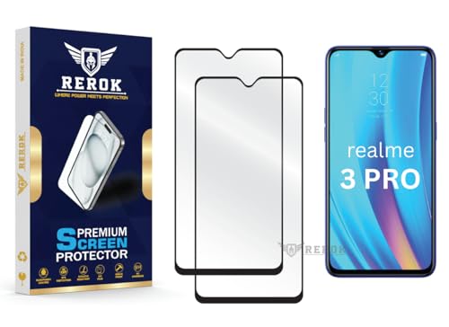 Image of Gorilla Tempered Glass Screen Protector Compatible with Realme 3 Pro [Pack of 2] | Edge-to-Edge, Bubble-Free, Case Friendly, Easy Installation Kit
