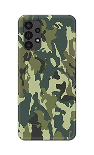 Image of Printed Hard Back Cover Case for Samsung Galaxy A13 4G Back Cover (Green Army Camouflage) -1803