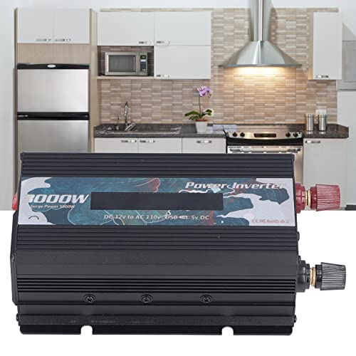 Inversor de onda senoidal pura DC 12V para AC 110V 3000W Conversor de bateria multifuncional de liga