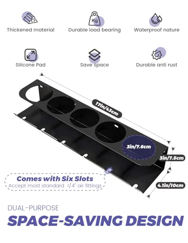 MidingChai Dosenhalter, Spraydosenhalter, Sprühdosenhalter, Druckluft Werkzeug Zubehör für Garage Werkstatt, Platz für 5 Sprühdosen und 6 Compressed Air 1 Stück