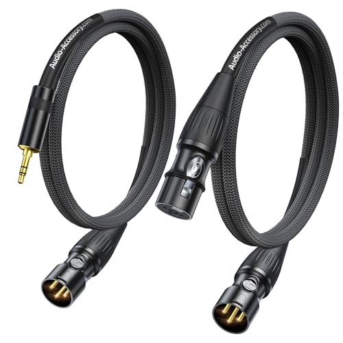 Câble XLR vers 3.5 mm anti-parasite en nylon tressé renforcé Kevlar pour supprimer les bruits