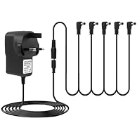 5-Pedal Power Solution – Single 9V 1A output splits to power up to 5 effects pedals simultaneously via included daisy chain cable –9v guitar pedal power supply daisy chain ideal for compact pedalboards. Universal 9V Compatibility – 9v power supply gu...