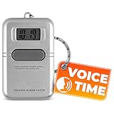 NADOBA Talking Watches for The Blind β Easy to Use Talking Clock for Blind Elderly with LCD Display, Built-in Alarm, Compact & Portable Design, Keychain with Voice Announcement, Good Volume