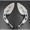 MT383D- Chrome Skull Side Mirrors Compatible with Harley Davidson 1982-later all models (except VRSCF,2014-later FLHTKSE,FLHRSE6, FLHR and FLHRC models and XL1200X mounted below the handlebars)