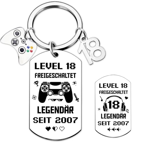 Regalo 18 cumpleaños niño niña llavero - 18 jugadores 2025 genial regalo de cumpleaños, divertido regalo de acero inoxidable para 18 años para hijo, hija, hermano amigos, plata, S Regalo 18 cumpleaños niño niña llavero - 18 jugadores 2025 genial regalo de cumpleaños, divertido regalo de acero inoxidable para 18 años para hijo, hija, hermano amigos, plata, S