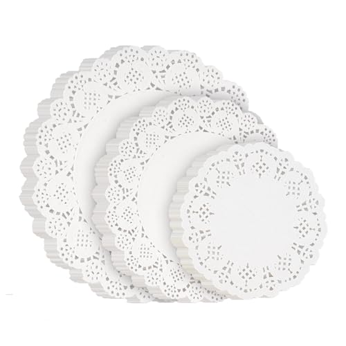 Svalor Paper Doilies Assorted Sizes, 4.5Inch 6.5Inch And 8.5 Inch Doilies For Food, 99 Pieces Disposable Lace Paper Doilies For Tables, Round Paper Placemats Bulk For Cakes Desserts Crafts cover
