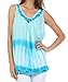 Sakkas Ombre Tie Dye Gauzy Crepe Sleeveless Relaxed Fit Top/Blouse