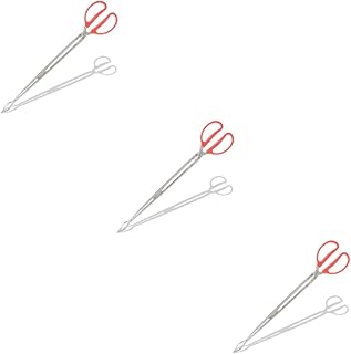Homoyoyo 3pcs Firewood Tongs Tweezers Stainless Steel Log Grabber Heavy Duty Grabber Fire Tongs for Fireplace Broom Outdoor Fireplace Tools Stainless Steel Log Tong Fireplace Tong Fetch