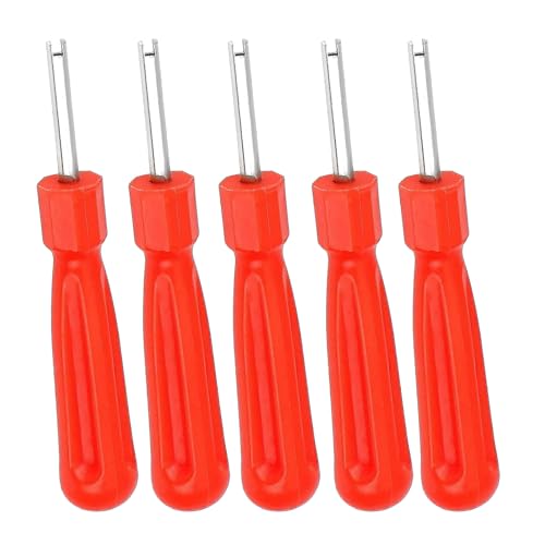 WQEDVN 5 PCS Valve Core Removal Tool Tyre Valve Tool Tyre Valve Key for Cars Bikes Vans Quads(Red)