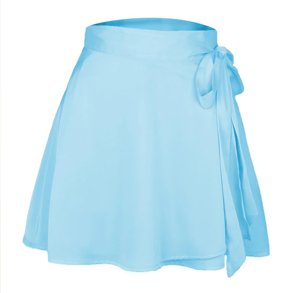 Entwicklt Pareo De Playa para Mujer - Color Sólido Volantes Cortos Estilo Vintage Seda Abrigo De Playa Pareo Bikini Cubrir Traje De Baño Cubrir Falda Traje De Baño para Mujer Traje De Baño Playa