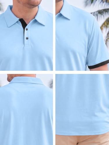 Camisa Polo de Hombre Talla Grande y Alta Manga Corta para Oficina y Golf (XL-6XL) miniatura 6