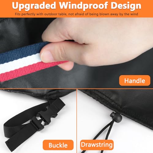 Agustone Capa para Mesa de Pátio, Capa para Mesa Redonda de 43 Polegadas para Áreas Externas, Capas
