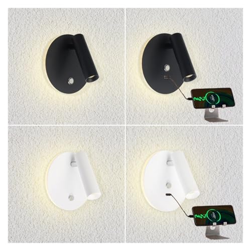 Gradation tactile et port USB pour cette applique murale blanche moderne - 3