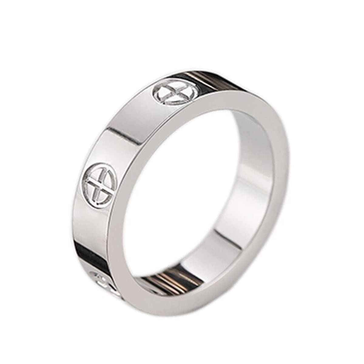 Screw Plus Stainless Steel Band Ring For Women-image-13