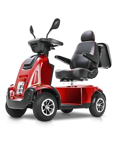 Image of Heavy Duty All-Terrain Mobility Scooters for Adults & Seniors, 1000W Motor, 550LBS Capacity, 32 Miles Long Range & 9MPH, FDA Cleared, 13 inch Air Tires with Full Suspension, USB, Large Storage