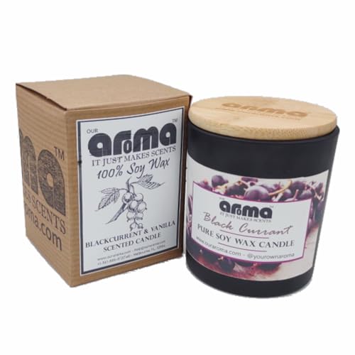 Our Aroma 10 Ounce Black Currant 100% Soy Wax Jar Candle