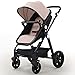 Baby Stroller Newborn Carriage Infant Reversible Bassinet to Luxury Toddler Vista Seat for Boy Girl Compact Single All Terrain Babies Pram Strollers Add Stroller Cover, Cup Holder, Net