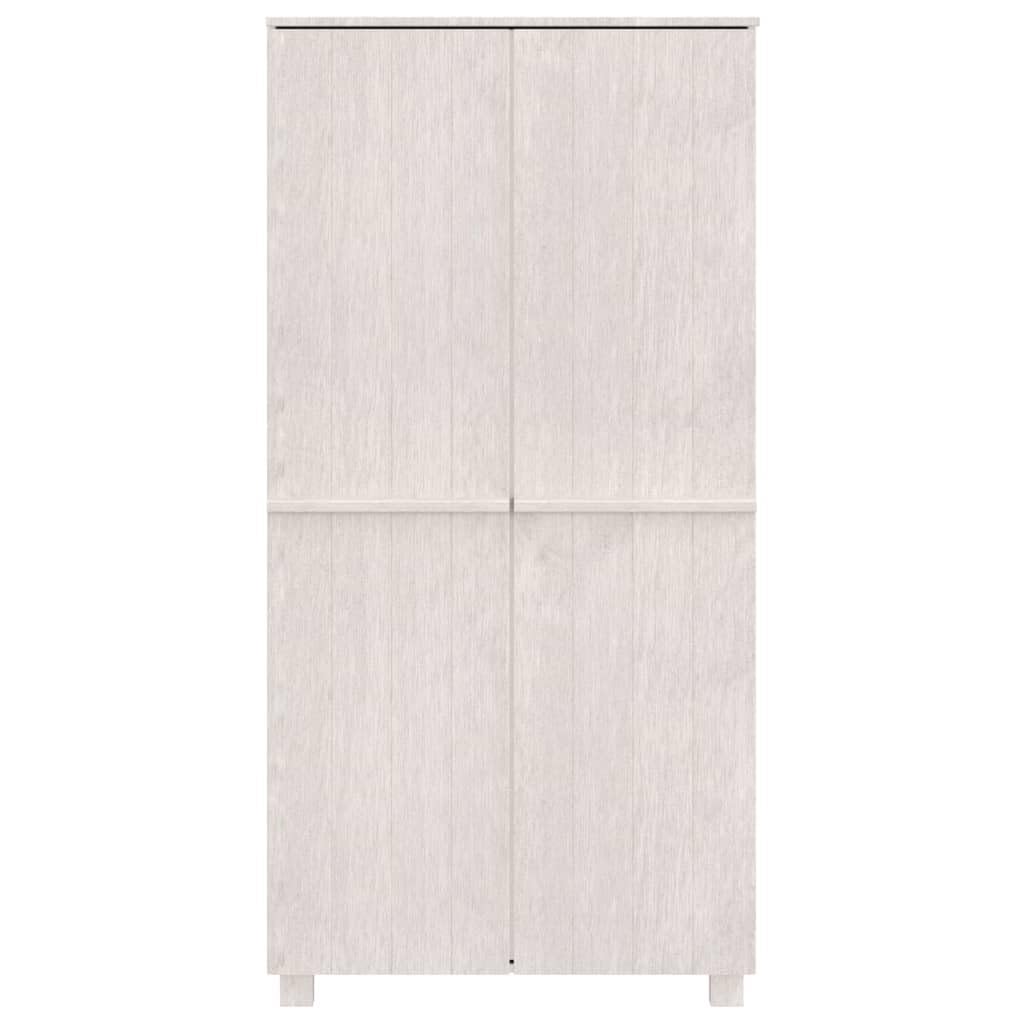 Garde-Robe HAMAR Blanc 89x50x180 cm Bois Massif de pin Meuble de Rangement, Armoire Penderie pour Salon, Chambre, Dressing, Bureau