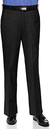 RGM Mens Slim fit Dress Pants Flat-Front - Modern Formal Business Wrinkle Free No Iron