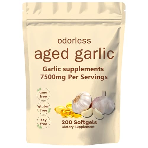 TANSPRESSO Primus Aged Garlic Extract Supplement - Organic Garlic 200 Count Softgels