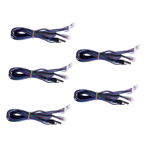 BUGUUYO 3d Printer Stepper Motor Extension Cable 4pin-6pin Pvc White 5 Pack, Easy Install Connector Lead for 3d Printer 