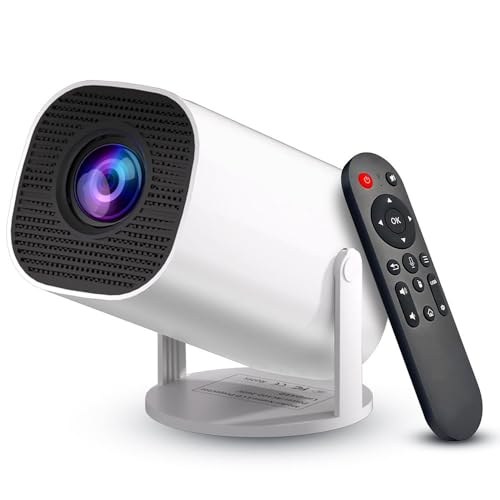 Mini projektor 4K Full HD 1080p, przenośny projektor z WiFi 6 i Bluetooth 5.4, automatyczna klawiatura i ręczne ustawianie ostrości, obrót o 180°, kompatybilny z iOS/Android/HDMI/TV Stick/laptopem/PC